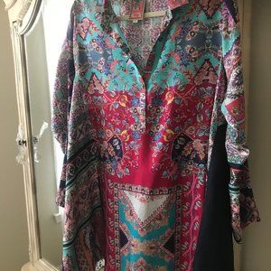 Johnny Was tunic 100% silk